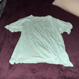 American Eagle small cuffed t-shirt in baby blue.